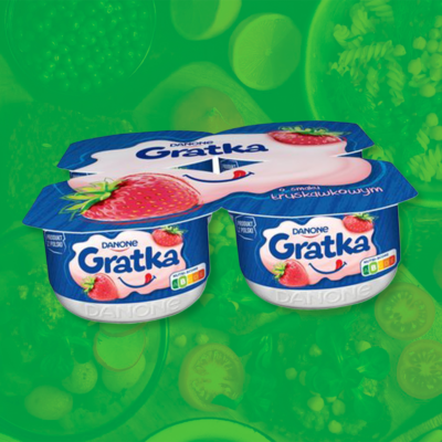 Jogurt Gratka truskawka 4x115g Danone