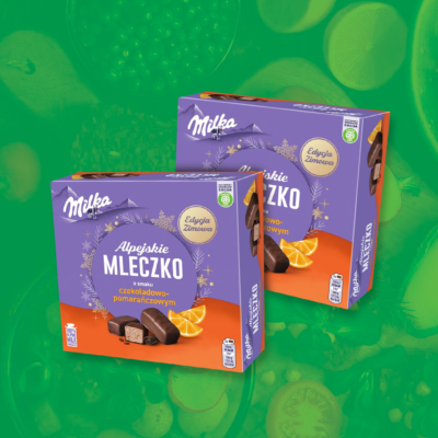 Alpejskie mleczko pomarańczowo – czekoladowe 330g Mondelez